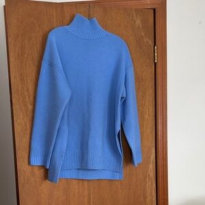 Elegant Sky Blue Women's Turtleneck Sweater